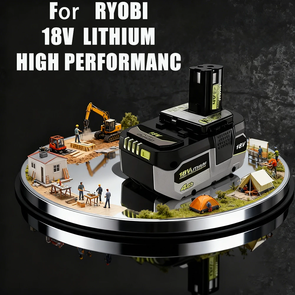 RYOBI high-performance lithium Battery, 18V with no memory effect and low self discharge for all tools P104, P107 P108 P107 P105