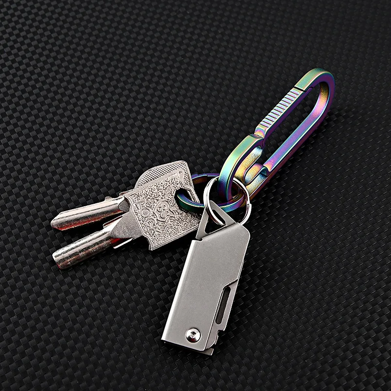 High Hardness D2 Steel Folding Knife Keychain Mini Key Knife EDC Creative Pocket Knife Outdoor Selfdefense Express Open Box Tool