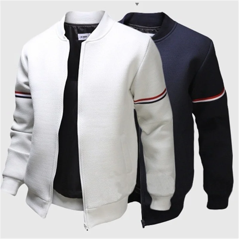 

Winter Men's Jacket Standing Collar Men's Solid Color Slim Fitting Zippered Cardigan Long Sleeved Men Clothes