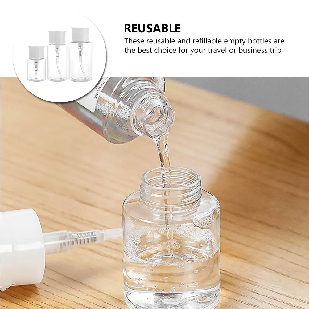 

3Pcs Leakproof Refillable Travel Bottles Sub Packing Transparent Plastic Liquid Dispenser Container for Lotion Shampoo