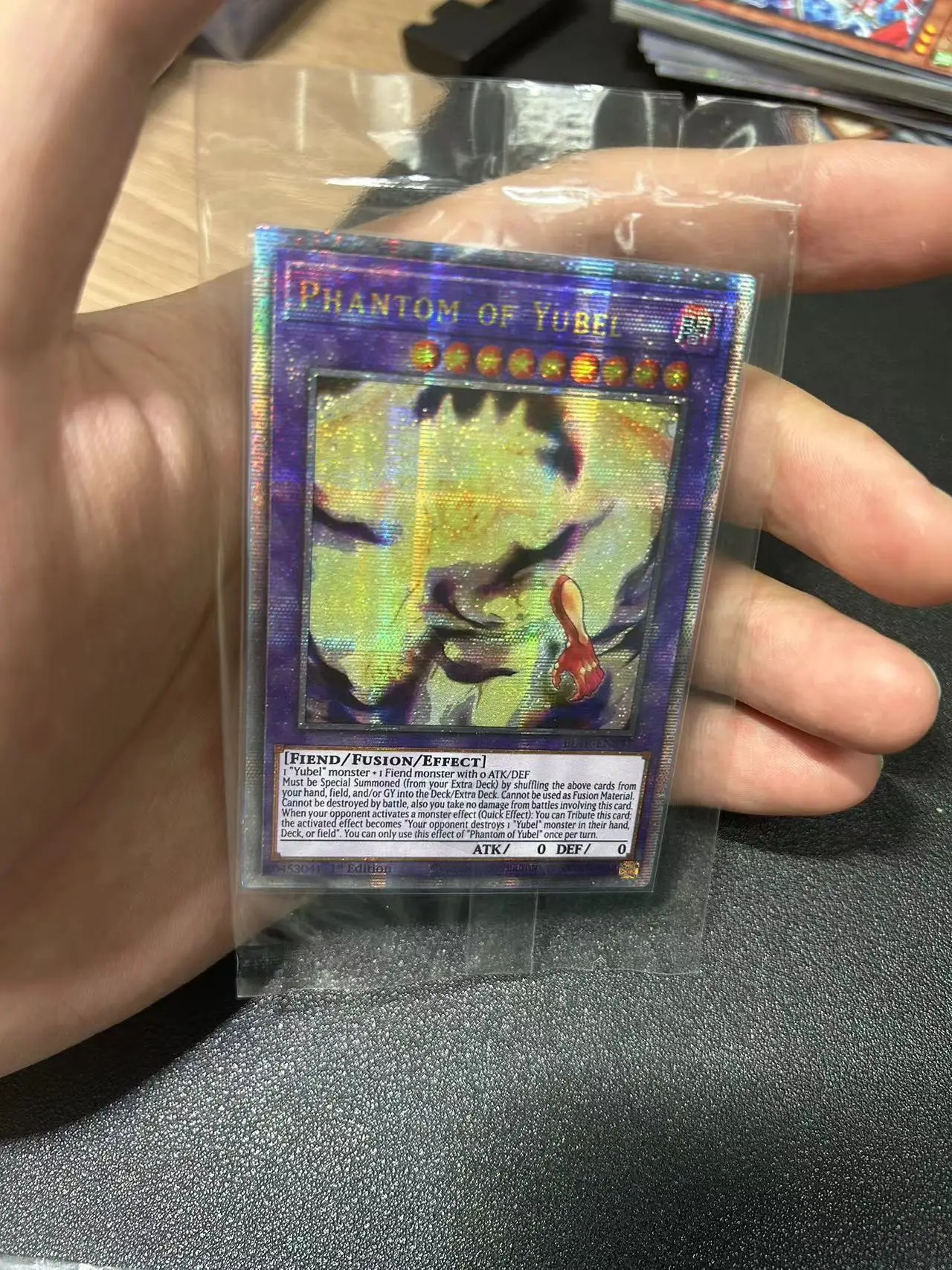 Yu Gi Oh Quasi-ChromeSphere E/QCSER TCG Phantom of Yubel (BLTR-EN047) Gra planszowa Kolekcja angielska Karta dostosowana (nieoryginalna)