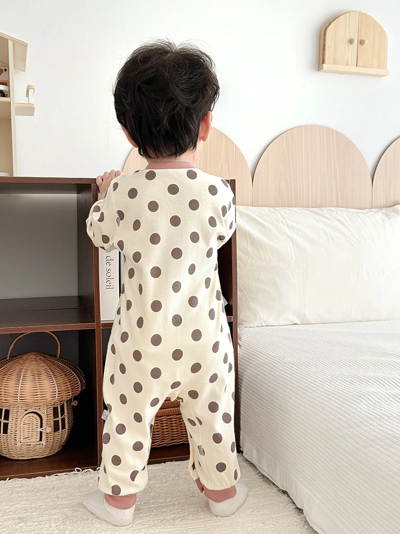 MILANCEL New Autumn Baby Clothes 0-2 Y Heart Dot Newborn Cotton Jumpsuit Skin-friendly Sleepwear Infant Romper Casual Homewear