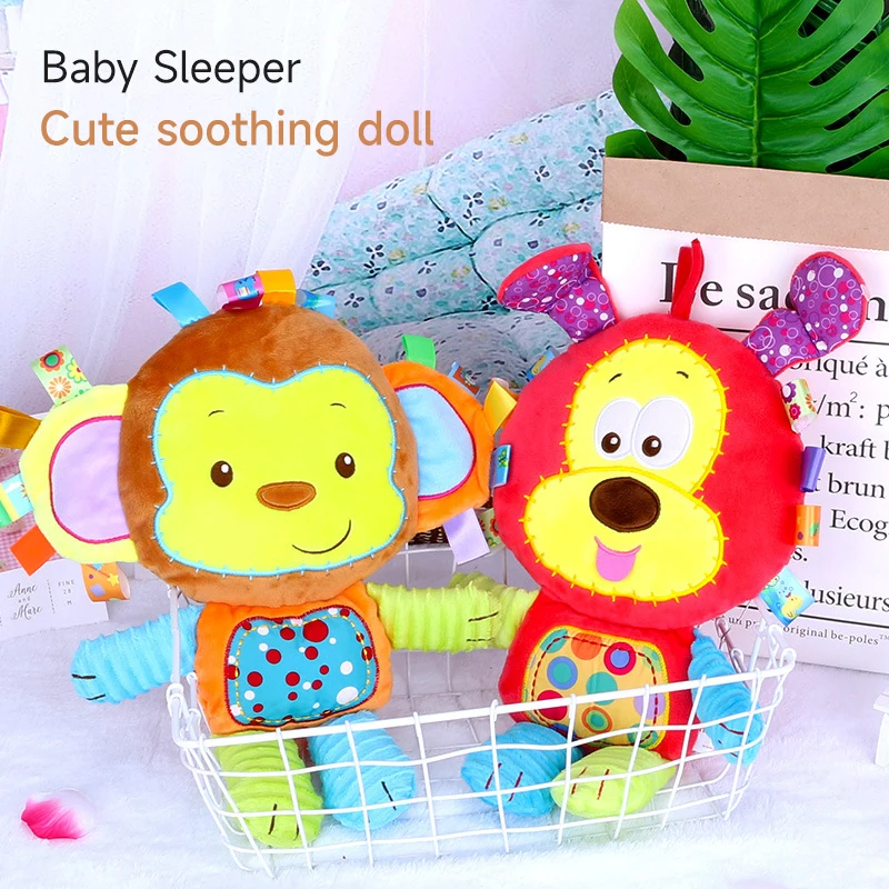 Montessori Baby Cuddle Toy Wbudowane grzechotki Sensoryczny słoń Pluszowy dzwonek Zabawka Kreskówka Zwierzę Pluszowy dzwonek Zabawka Towarzysząca podróż Zabawki