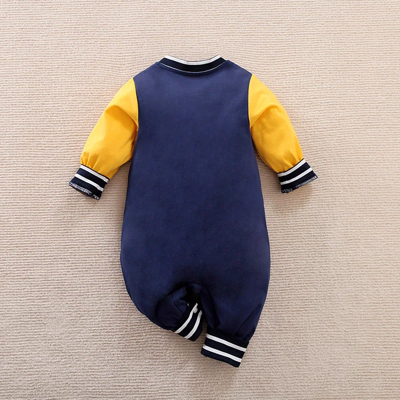 Spring And Autumn Boys And Girls Handsome Baseball Jersey Cotton Comfortable Casual Long Sleeve Baby Bodysuit