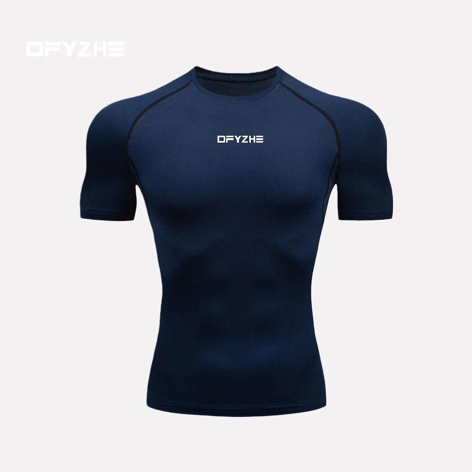 

DFYZHE Men's Sports Short Sleeve Set Fitness Tight Sports Clothing Running Sports Clothing Boxing Training Sports Clothing Set