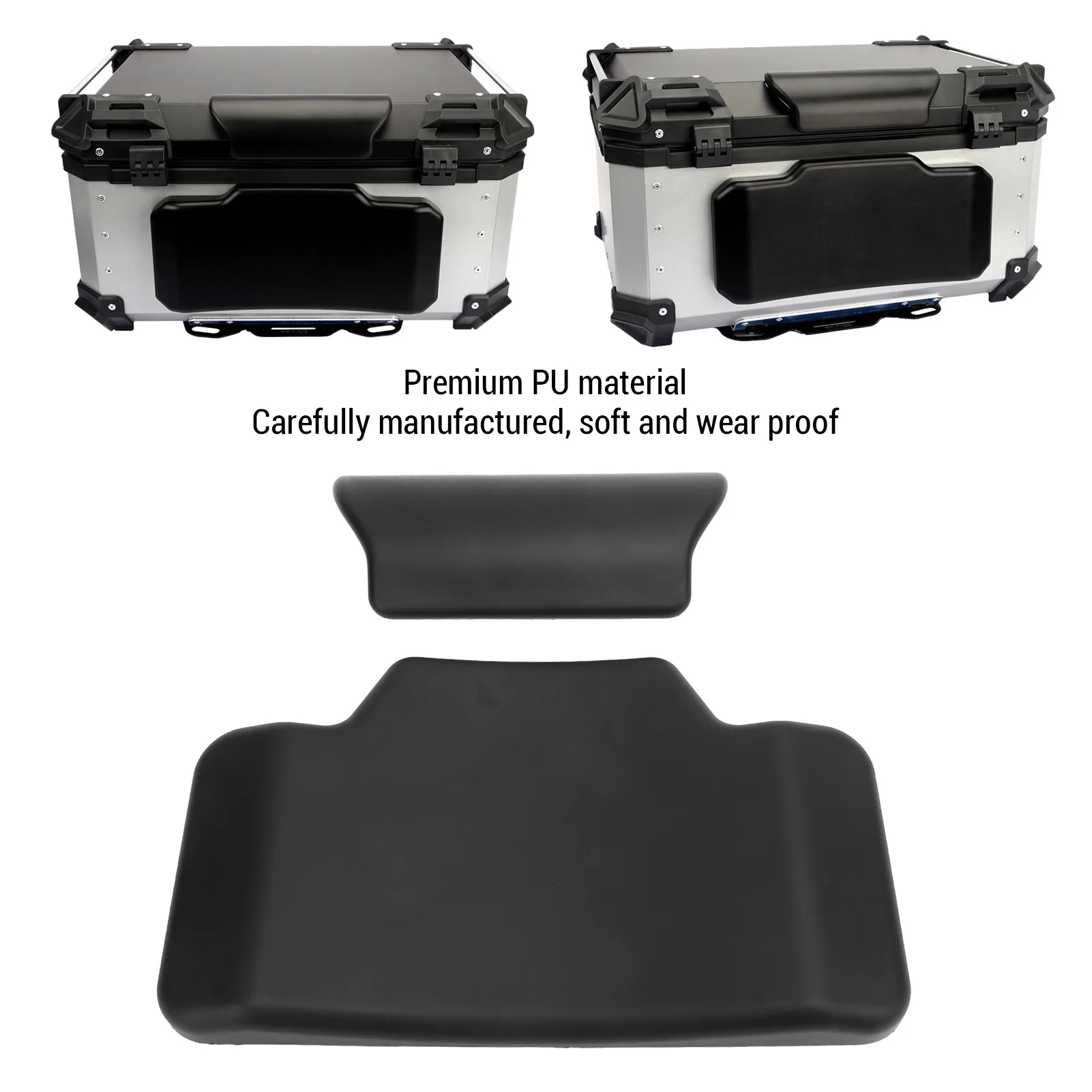 Motorcycle Trunk Backrest Top Case Passenger Backrest Pad Comfortable Upper Lower Split PU Leather Sponge for 55L/65L Top Box image 4