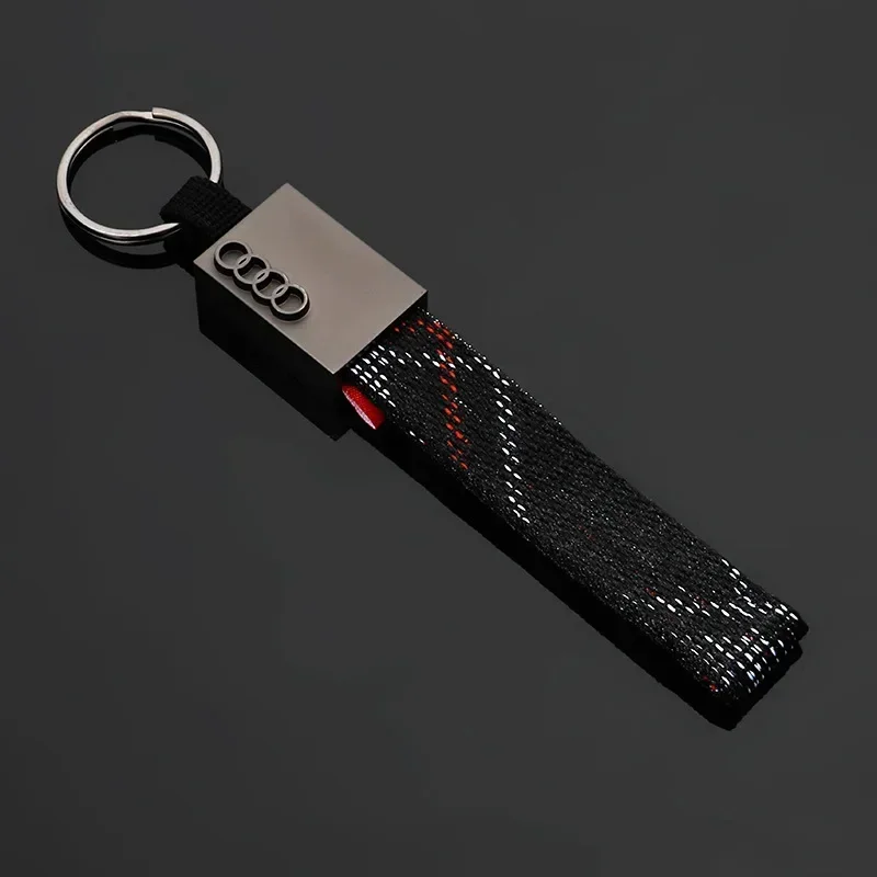 For Audi A4 b7 b9 b8 b6 b5 S6 A7 A6L S4 Q2L S3 RS6 TTS TT Braided Rope Car Key Chain Keyring Auto Emblem Metal Keychain Pendant