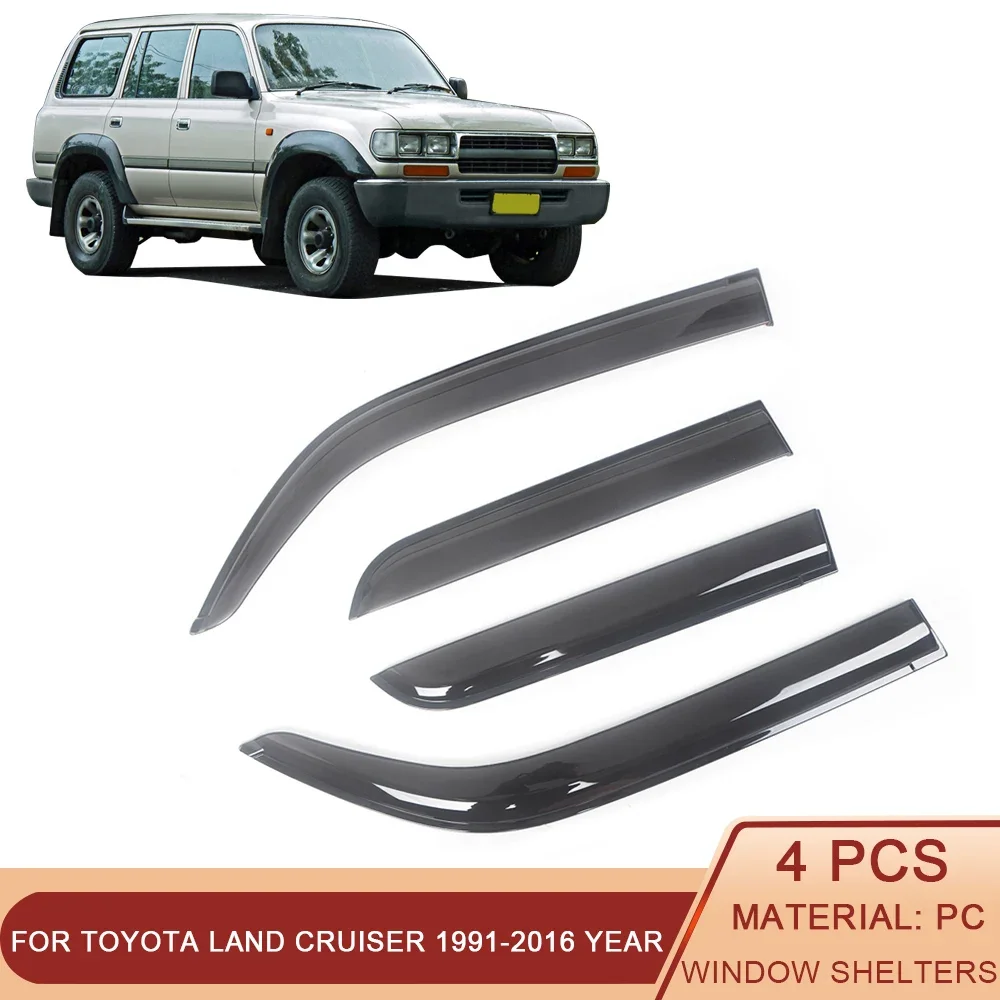 

For Toyota Land Cruiser J200 J100 J80 Black Tinted Car Side Window Visor Guard Vent Awnings Shelters Rain Guard Door Ventvisor