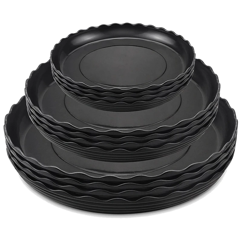 

Plant Saucer ,12Pack Plastic Plant Trays,Plant Water Catcher Tray,Flower Pot Saucer For Indoor And Outdoor,Black