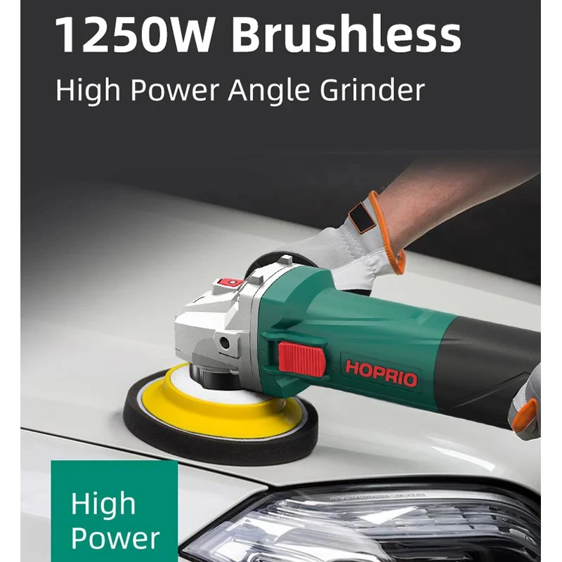 Brushless 1250W 1010W Electric Angle Grinder 125mm 100mm Angle Grinder Metal Cutting Grinder Handheld Polishing Machine