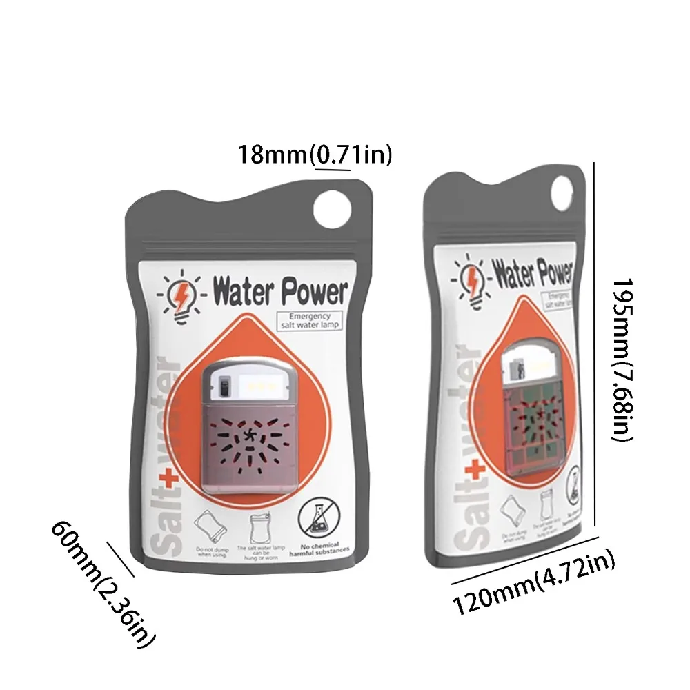 

3-светодиодная лампа на соленой воде без батареек, срок службы 120 часов, аварийная лампа, портативный дизайн, долговечный аварийный светильник для кемпинга