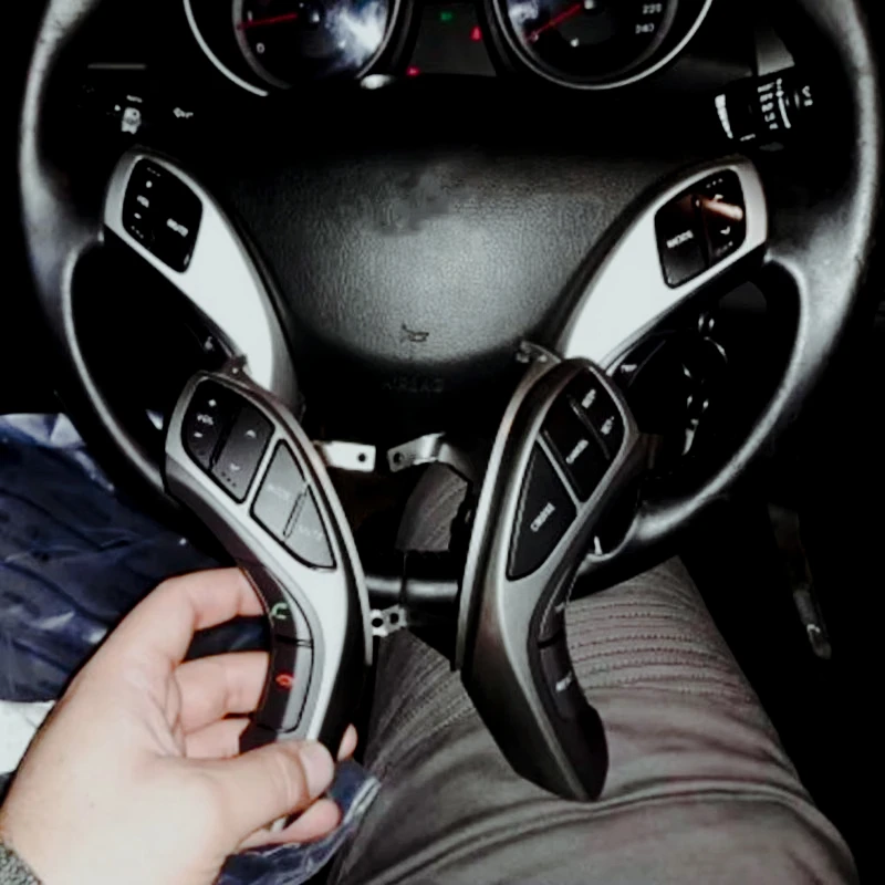 ZF=-S Botón  volante  estilo  coche, Control  volumen, canal  teléfono, interruptor  Control  crucero para Elantra