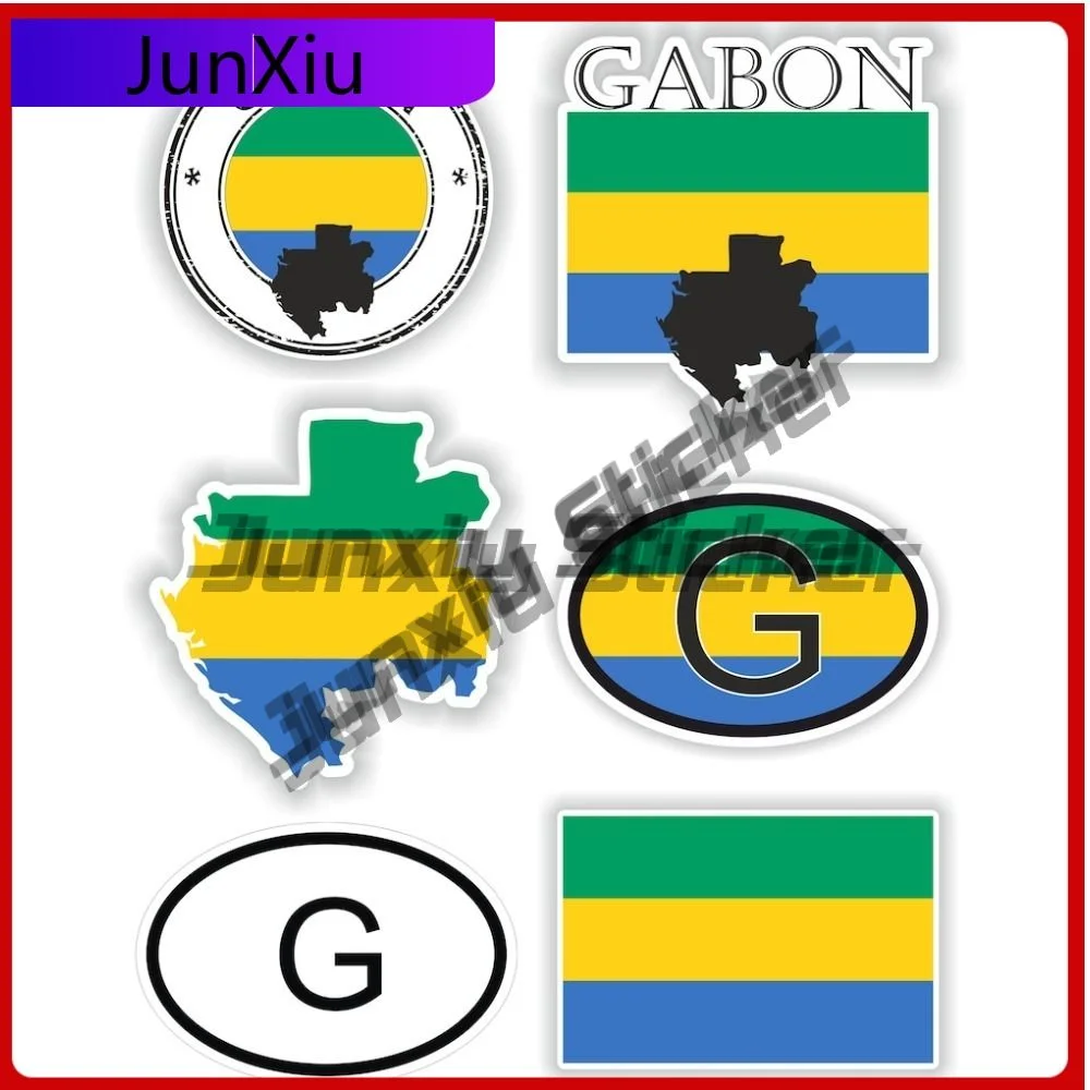 

Gabon Flag National Emblem Sticker Custom Waterproof Decorative Decals Suv Cover Waterproof Car Decals Motorcycle Stickers Decor