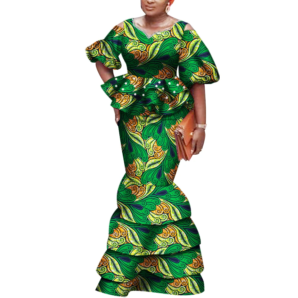 

African Skirts and Tops Set Women Boubou Elegant African Clothes for Women Dashiki Outfits Party Clothing WY6117