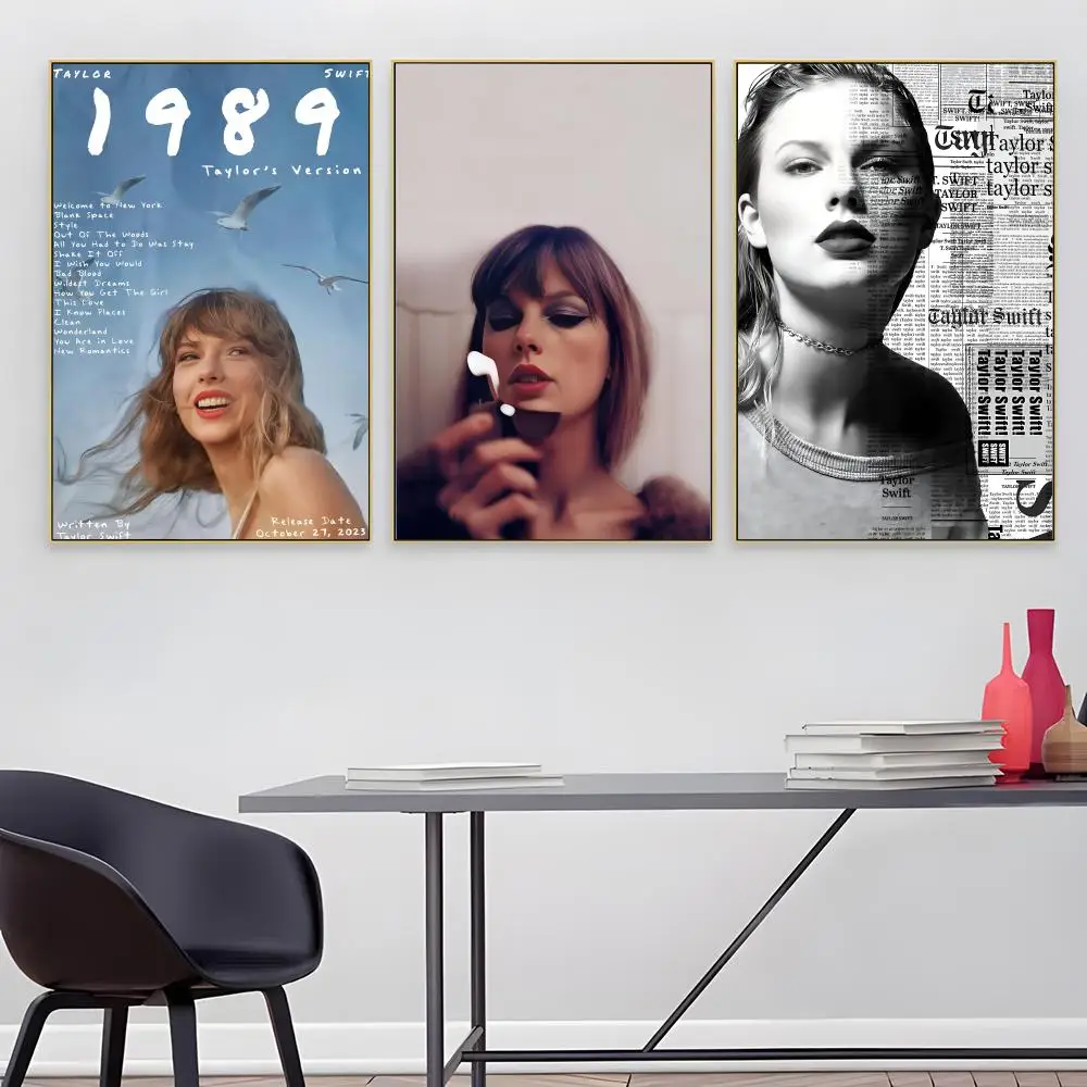 Pintura Decorativa de la Cantante T-Taylor Swift, Impresión en Papel de Caligrafía, para Decoración del Hogar, Sala de Estar, Dormitorio, Entrada, Bar, Cafetería