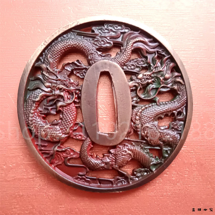 

Alloy Tsuba Guard Gauntlets For Real Japan Katana Japanese Samurai Sword Fittings Dragons Theme Very Good New