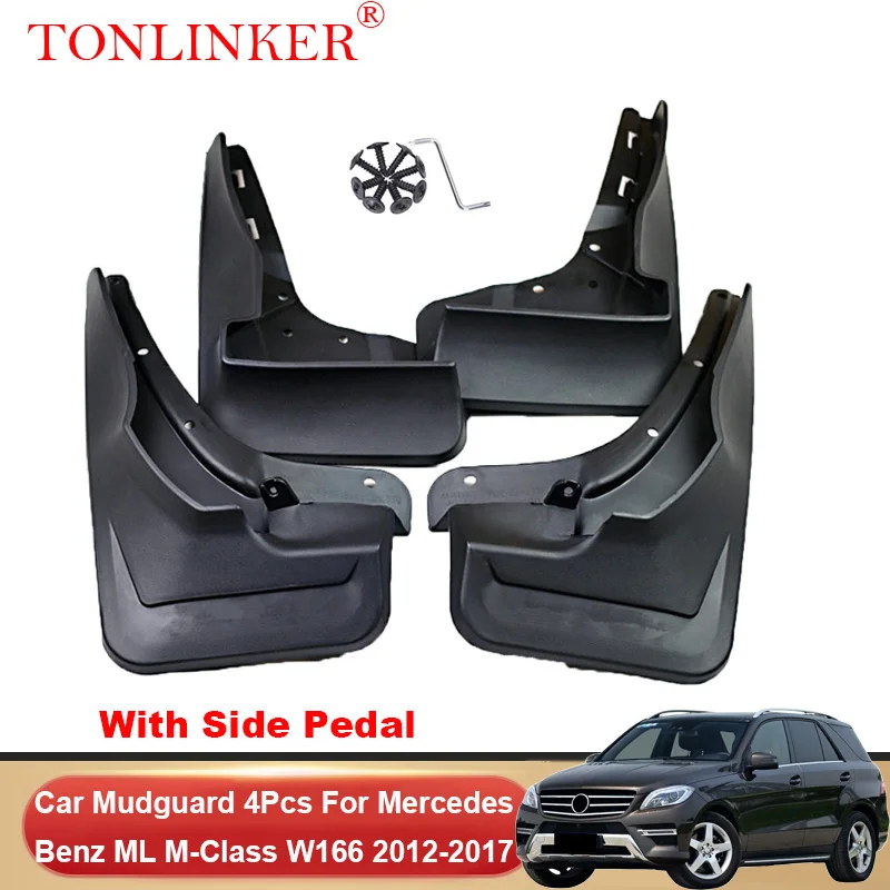 TONLINKER Car Mudguard For Mercedes Benz ML M-Class W166 ML300 320 350 400 2012-2017 Mudguards Splash Guards Fender Mudflaps