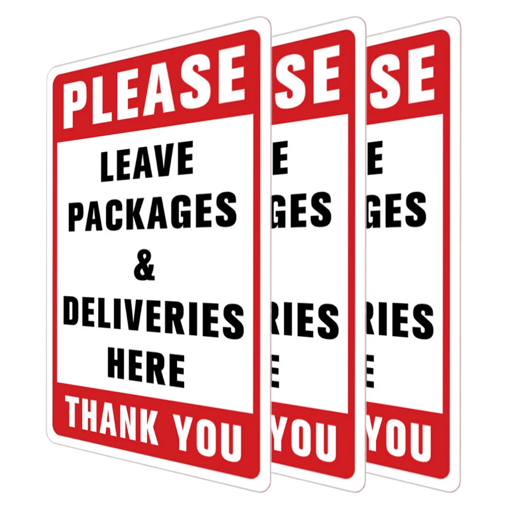 

3Pcs Package Storage Stickers PVC Deliveries Sign Leave Packages Here Wall Sticker for Office Warehouse Package