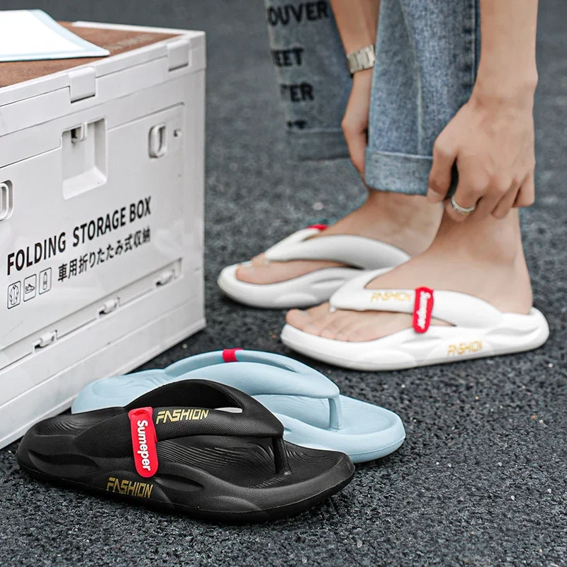 

Мужские шлепанцы, тапочки на платформе, новые уличные повседневные пляжные сандалии, летние домашние нескользящие тапочки, мужские тапочки из ЭВА на мягкой подошве