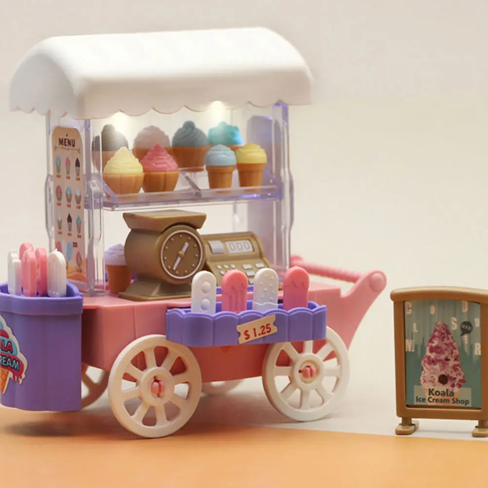 

Набор для ролевых игр: Компактная интерактивная тележка-фургон для мороженого, съемная, для совместных игр родителей и детей