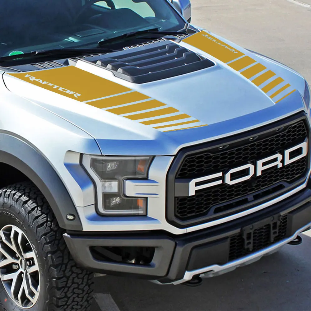 2PCS Auto Haube Motorhaube Aufkleber Für Ford Ranger Raptor F150 F-150 2,7 V6 2015-2020 Pickup auto Zubehör Vinyl Film Aufkleber – Detail 5