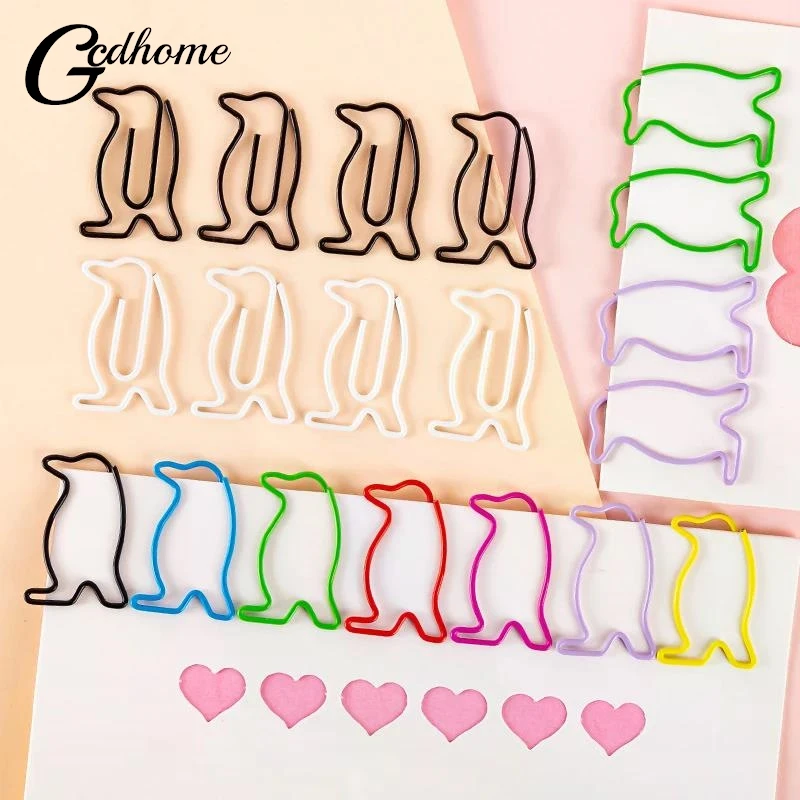 10/100PCS Irregularly Shaped Paperclips With Musical Notes Office Supplies Animal Paperclips Duck Paperclips Colorful Paperclips