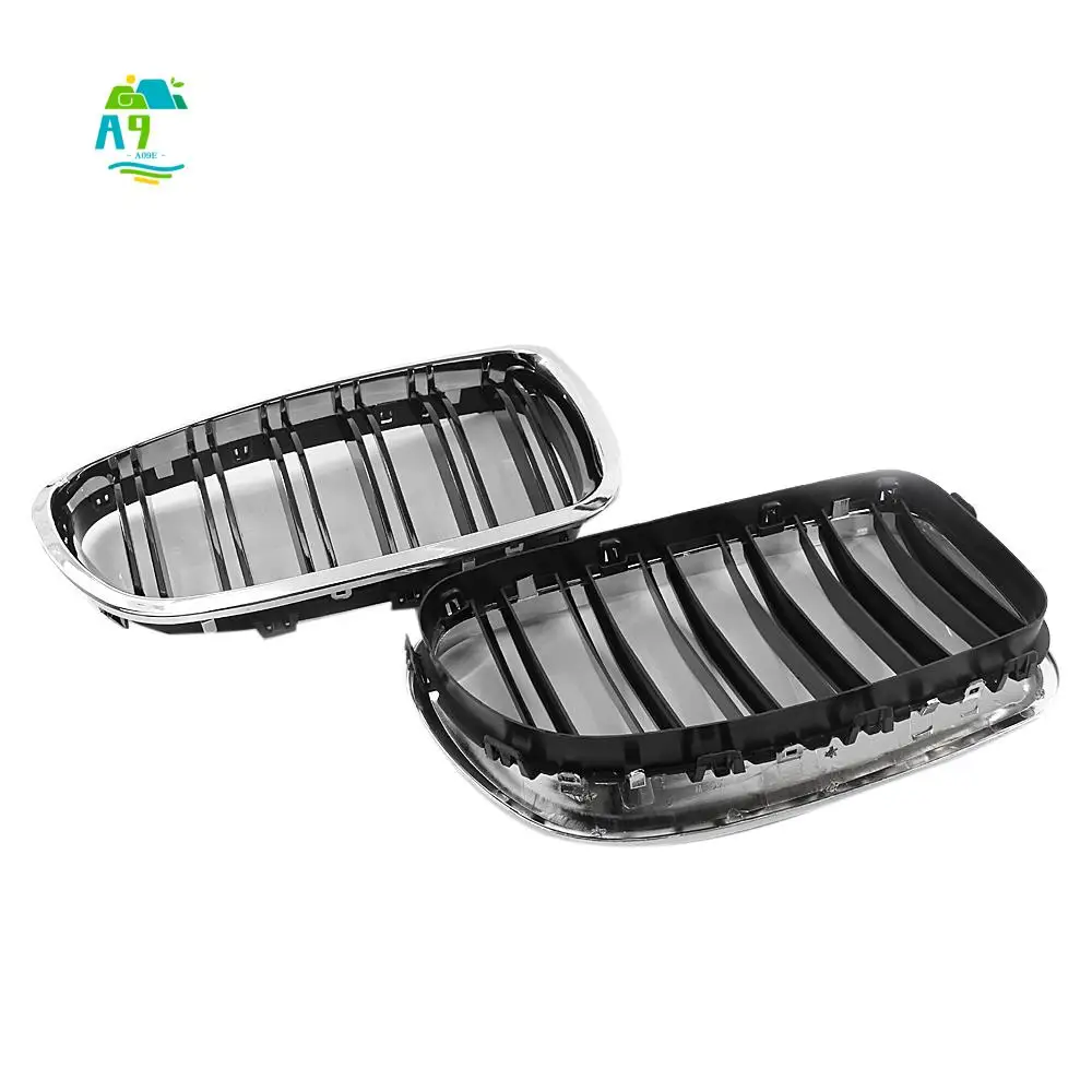 Решетка радиатора A09E-Car Chrome+Glossy Black с двойными ламелями для BMW F10/F11 M5 535I 550I 528I 4-дверный 2010-2017