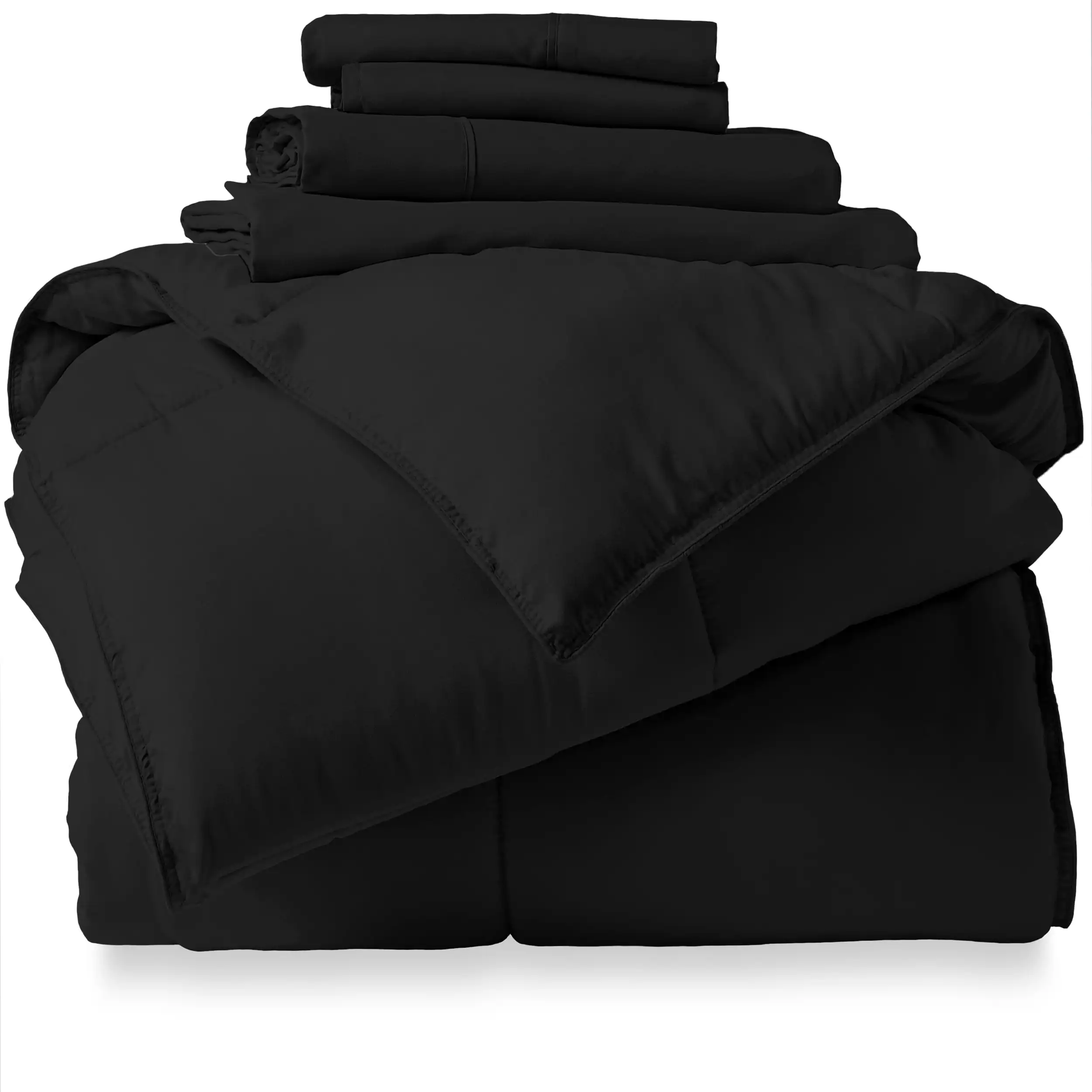 

Microfiber 5-Piece Black and Black Bed in a Bag, Twin
