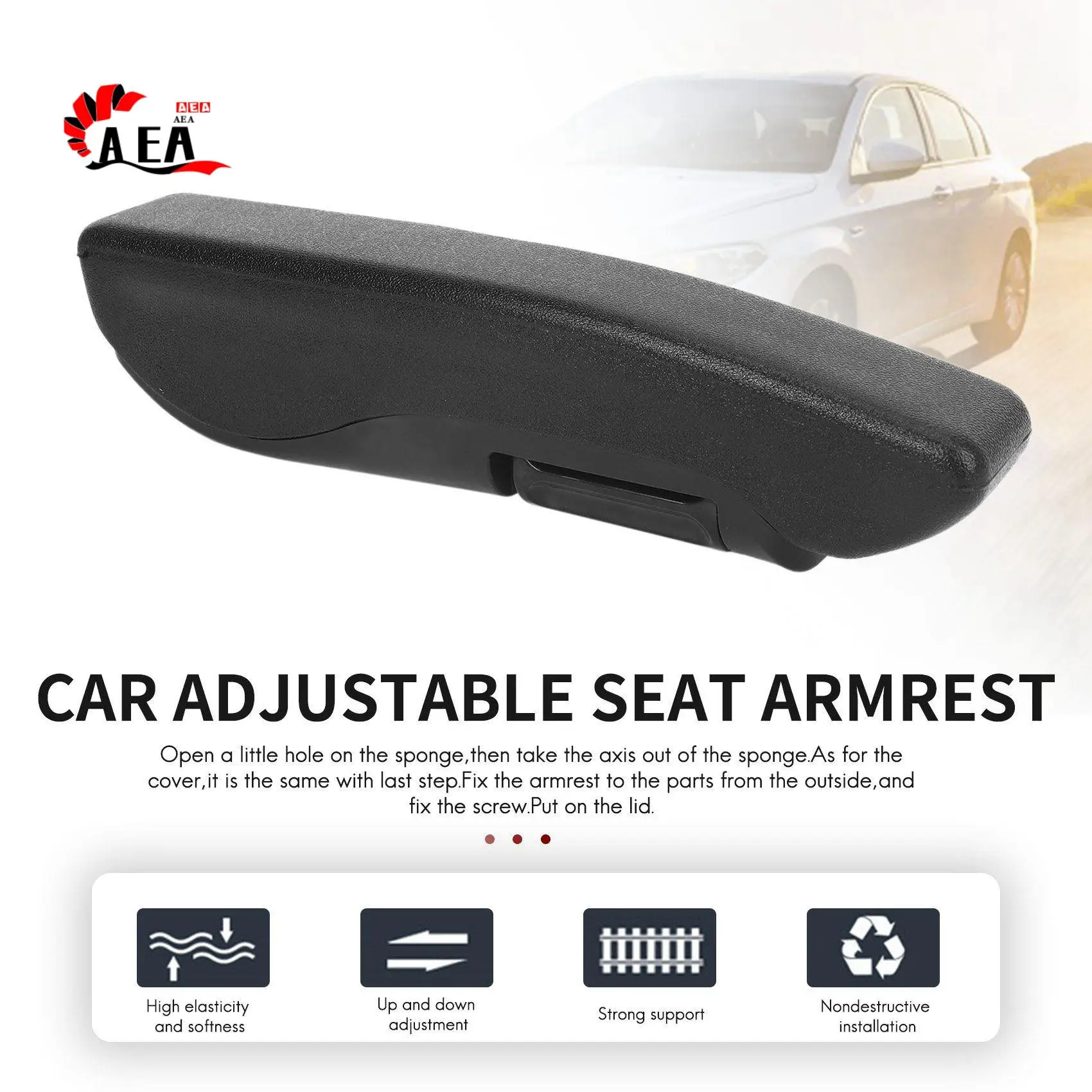

AEA0-Car Universal Adjustable Car Seat Armrest Handheld Frame For Rv Motorhome