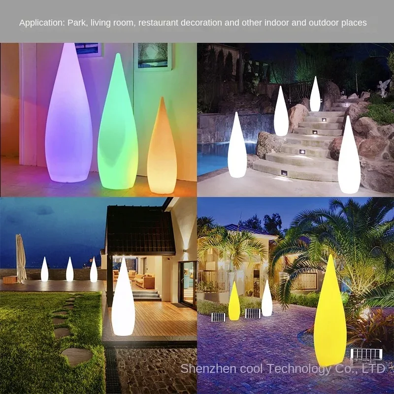 IP65 Waterproof Solar LED Water Drop Lamp Large Courtyard & Hotel Floor Lamp Warm White Garden Decorative Outdoor Lighting