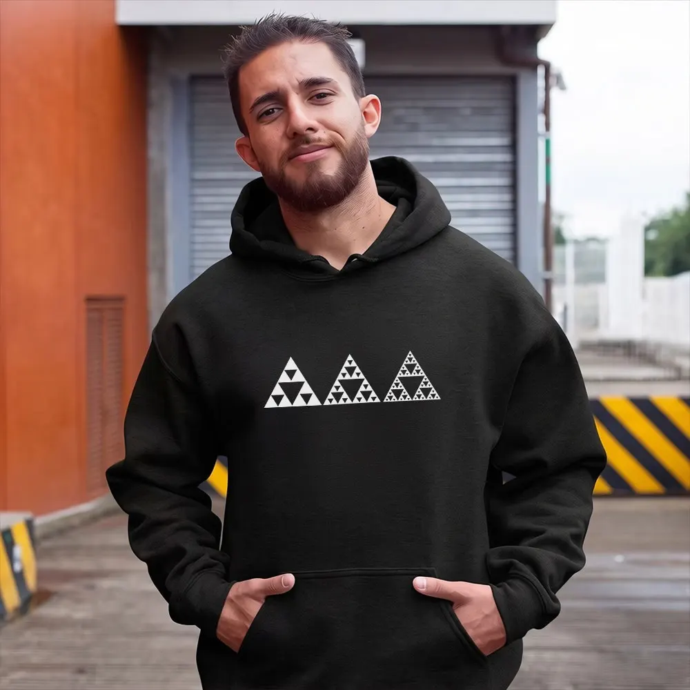 Sierpinski Triangle Mathematics Fractal Math Geometry Sacred Geometry Magic Mandala symbol Fleece Lined Hoodie Unisex Hooded