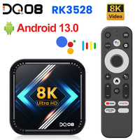 DQ08 RK3528 Smart TV Box Android 13 Quad Core Cortex A53 Support 8K Video 4K@60fps HDR10+ 2.4&5G Dual WifiBT4.0 Google Voice