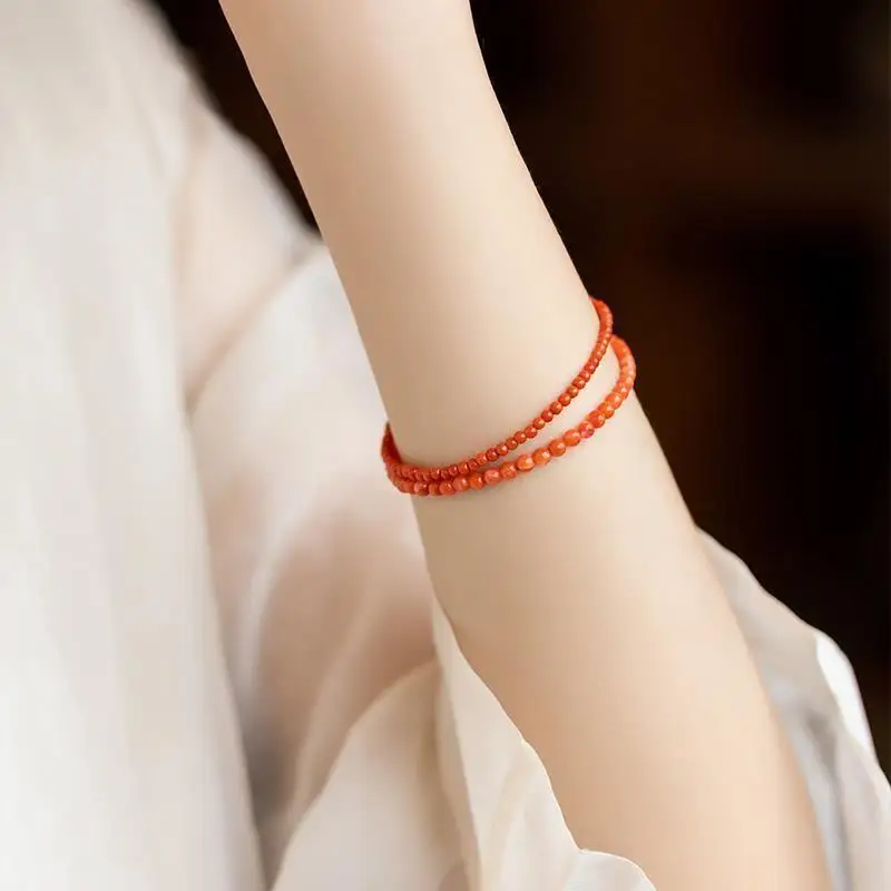 Pretend to Be a Red Rope2mmExcellent Natural South Red Agate Bracelet for Women3mmThin Bracelet Baoshan Baoshan Ice Floating Lad