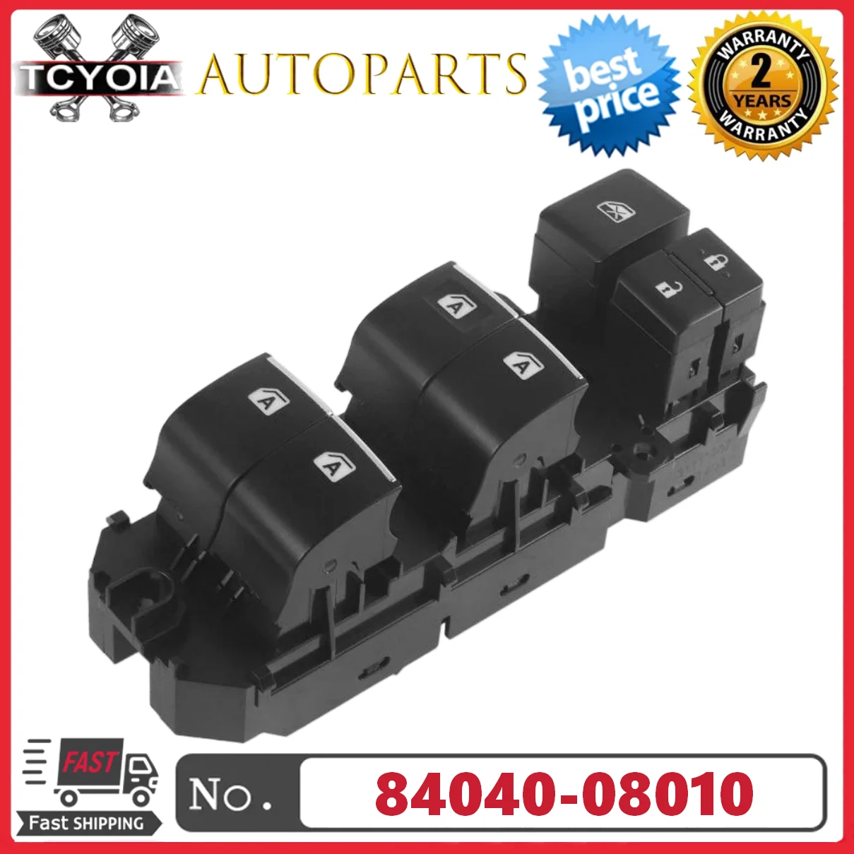 

Переключатель стеклоподъемника передней левой двери (водительская сторона) 84040-08010 8404008010 для Toyota Sienna 2015-2020 годов выпуска