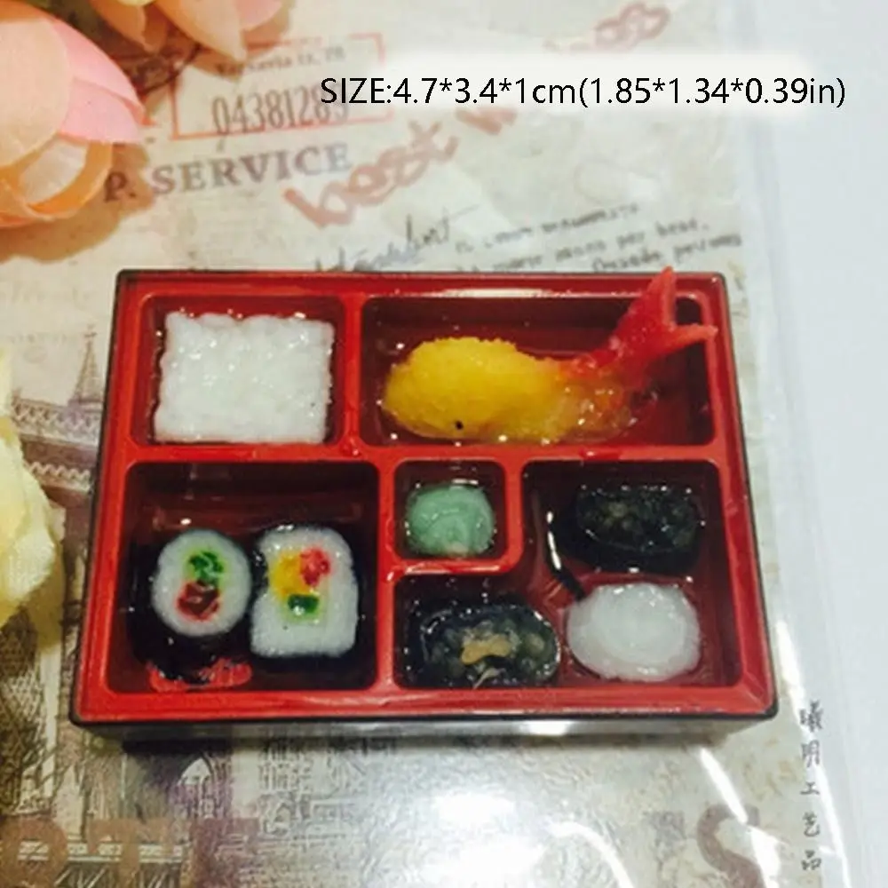 Resin Simulation Food Toy Scene Model Cake Sushi Box Lunch Dollhouse Miniature Snack Drink Miniature Model Dolls Accessories