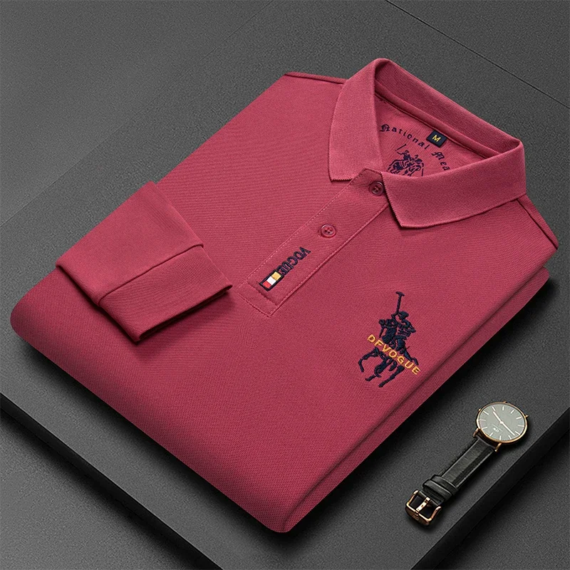 Brand 2024 New Long Sleeve Polo Shirt Lapel Embroidery Shirts Casual Men Clothing TShirts Fashion Breathable High Quality Tops