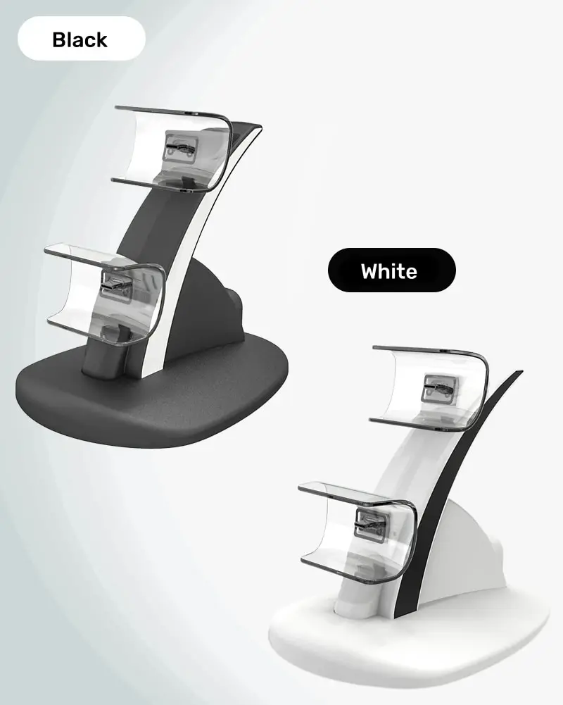 شحن سريع لوحدة تحكم PS5، شحن مزدوج لجهاز بلاي ستيشن 5، ملحقات حامل شاحن وحدة التحكم