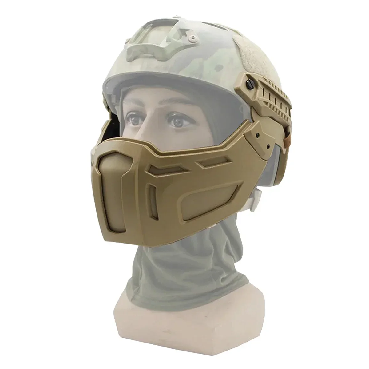 Tactical FAST Helmet Half Face Mask Outdoor Sports Hunting CS Game Airsoft Paintball Mask Helmet Rail  Accessories Gear