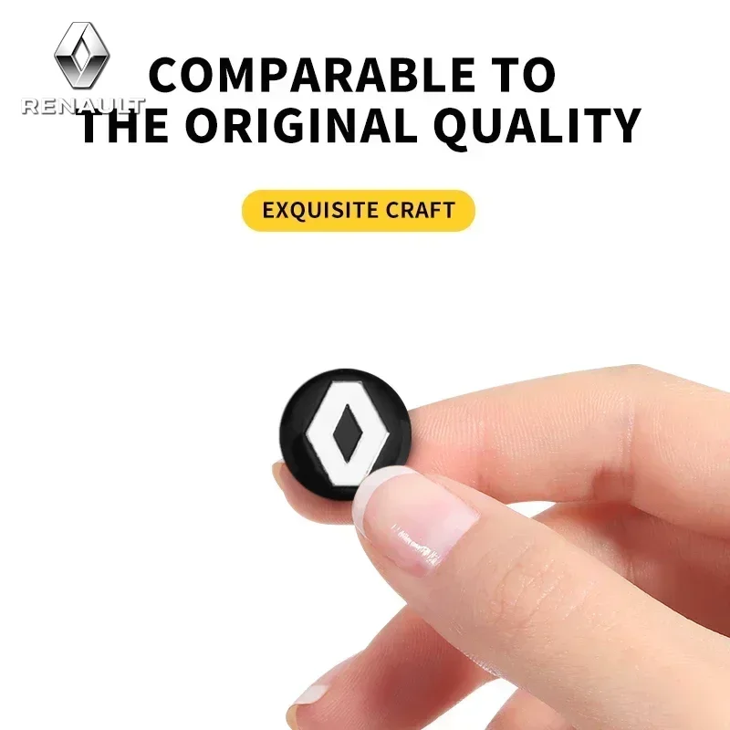 2/5/10pc 14MM Car Remote Key Aluminum Logo Sticker For Renault Clio Koleos Megane Espace QM6 Kadjar Captur Scenic Fluence Laguna