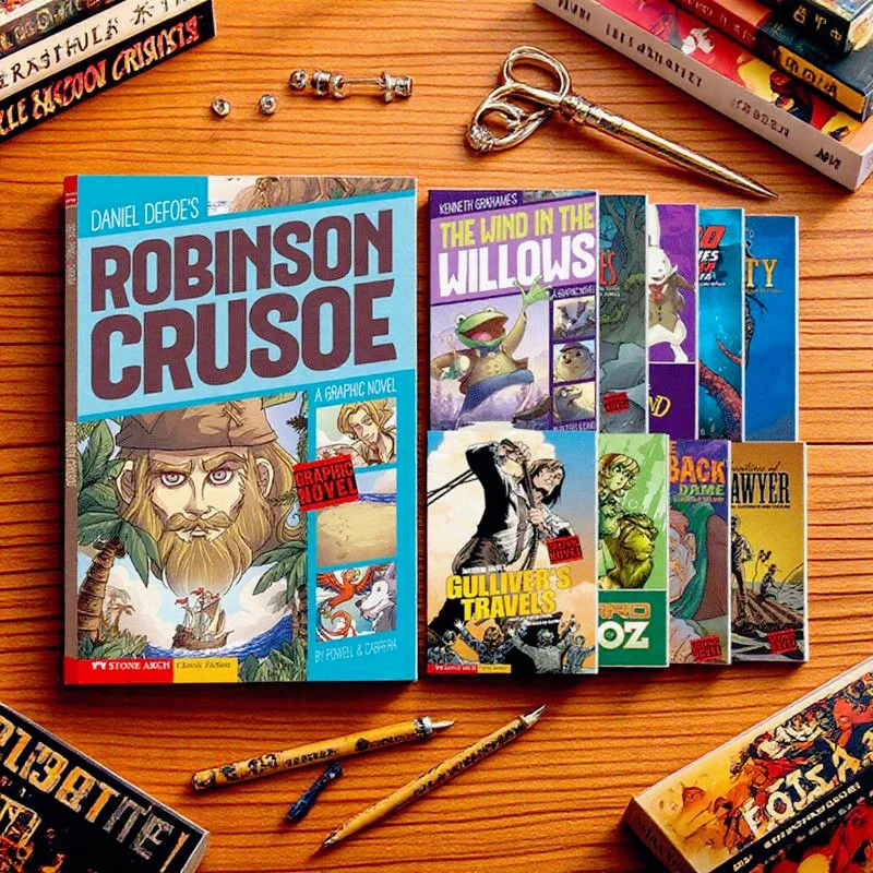 

Robinson Crusoe Comic Book Series (English Edition) - Full-color Adventure Classic Children's Comic Book