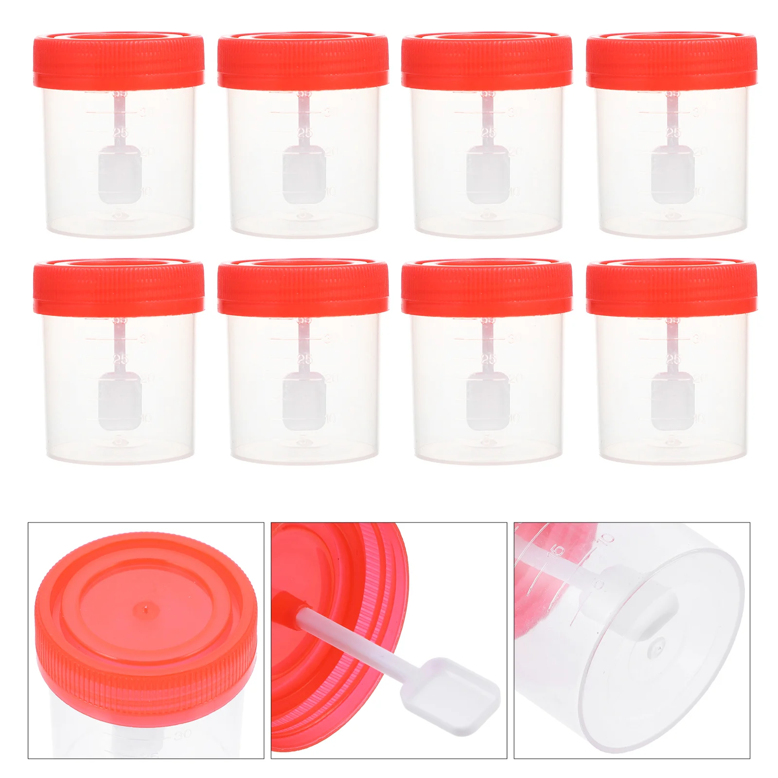 

50 Pcs/1 Test Tubes Small Stool Container with Spiral Cover Vials Sampling Cup Specimen