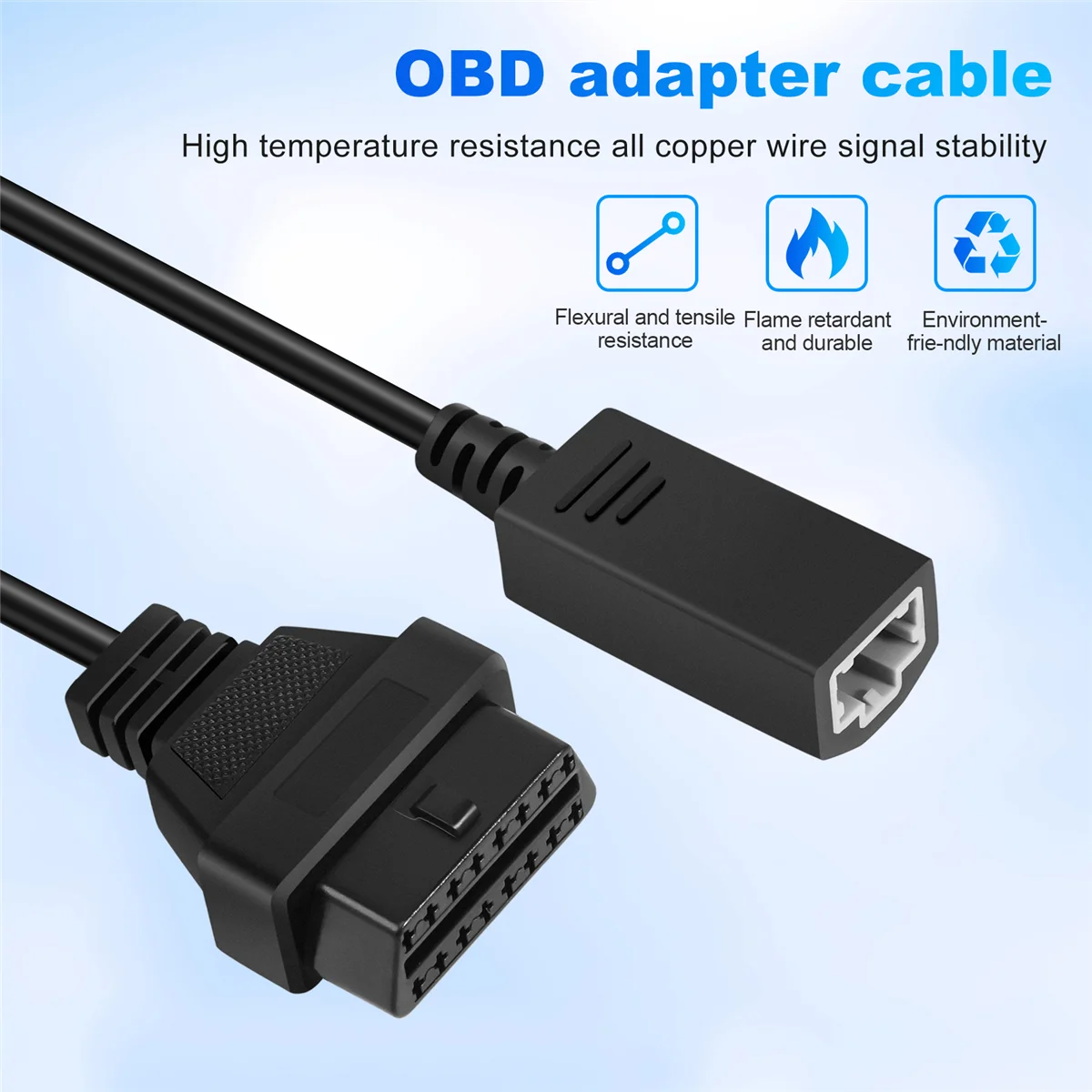 OBD2 Cable for Honda 3Pin OBD1 Adapter OBD2 OBDII for Honda 3 Pin to 16 Pin Connector Compatible Diagnostic Tool