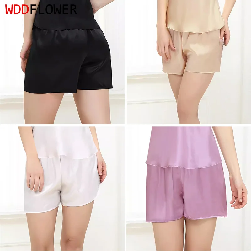 Kobiety 100% czysty jedwab 16 momme Satin Silk noc spodenki do spania bielizna nocna legginsy YM003