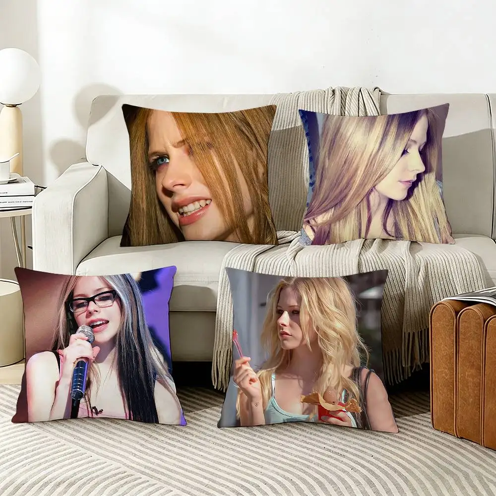 

A-Avril Punk L-Lavigne Pillow Case Living Room Sofa Cushion Cover Suitable For Home Bedroom Room Decoration