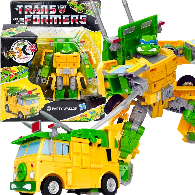 Hasbro Transformers Colaborativo Tortugas Ninja mutantes adolescentes x Transformers Party Wallop Figura de acción de 7 pulgadas Regalo F9656