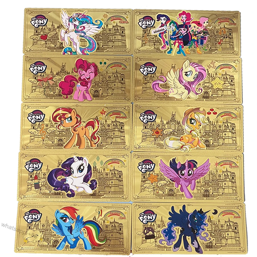 

Hasbro My Little Pony Card 40th Anniversary Limited Friendship Eternal Card Cartoon anime gold banknote Toy Gift Princess