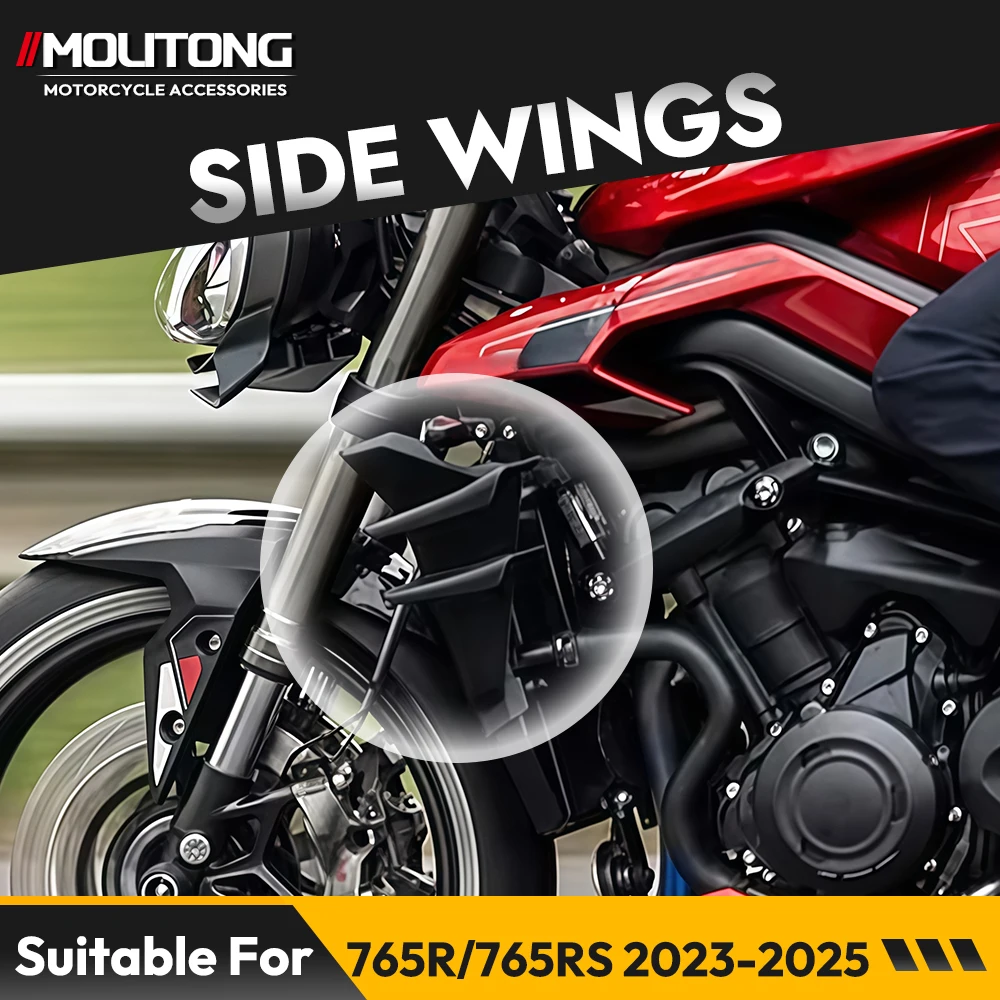 Motorcycl Front spoiler Lower spoiler flank For Triumph Street Triple 765 RS 2023-2025 Side Wing Side spoiler FRONTAL SPOILERS
