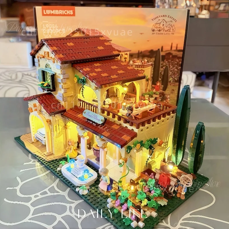 

New Farm Series Building Blocks Wine Estates Large Assembled EducationToy Models Collectibles Desktop Decoration Christmas Gifts