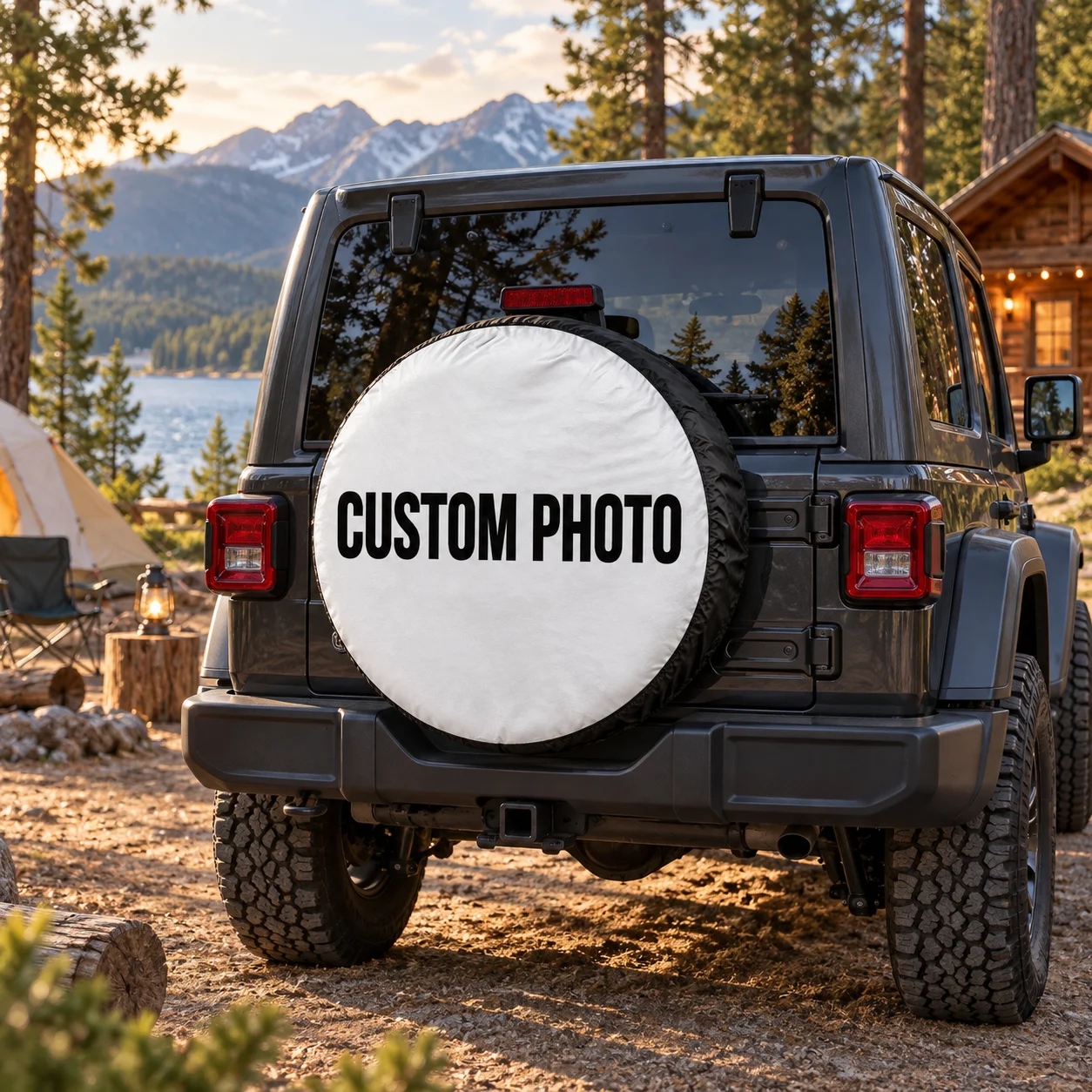 Custom Photo Spare Tire Cover Personalized Wheel Protector Custom Picture Tire Cover for Jeep SUV RV Camper Car Accessories
