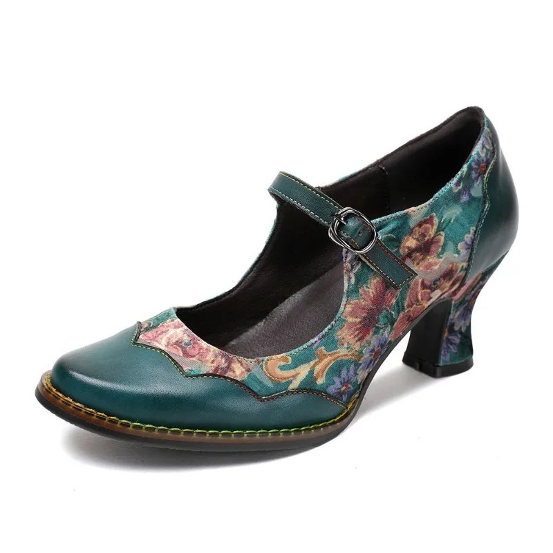 

Женские туфли-лодочки из натуральной кожи в стиле ретро, весна 2026, ручная работа, качественные, удобные, модные, для улицы, на высоком каблуке, размер 42